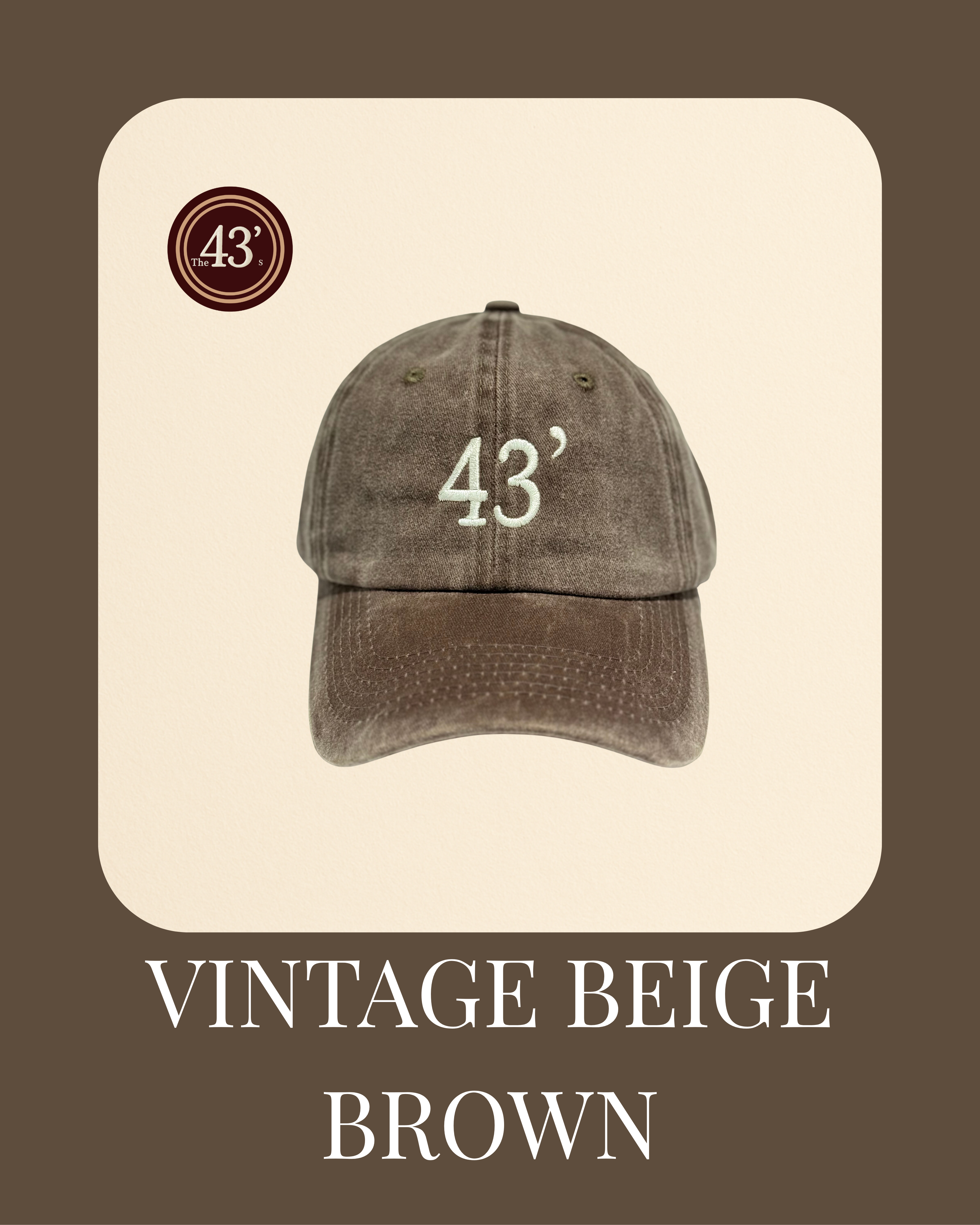 43' Classic - Vintage Beige Brown Cap